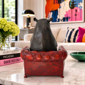 Hippo Took a Seat with Trust (Bronze Sculpture, Small)