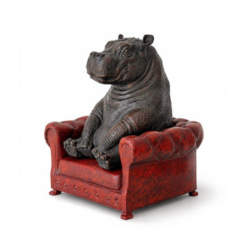 Hippo Took a Seat with Trust (Bronze Sculpture, Small)