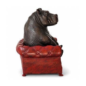 Hippo Took a Seat with Trust (Bronze Sculpture, Small)
