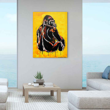 In His Silence, the Whole Jungle Listened (Original Painting)