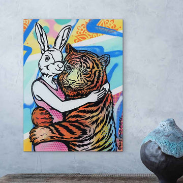 In the Arms of a Tiger (Original Painting)