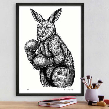 Kangaroo Boxing to Survive (Giclee Canvas Print)