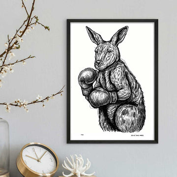 Kangaroo Boxing to Survive (Giclee Canvas Print)