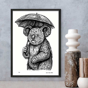 Koala Liked Singing in the Rain (Giclee Canvas Print)