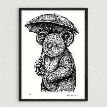 Koala Liked Singing in the Rain (Giclee Canvas Print)