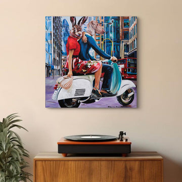 London Vespa Lovers (Original Painting)