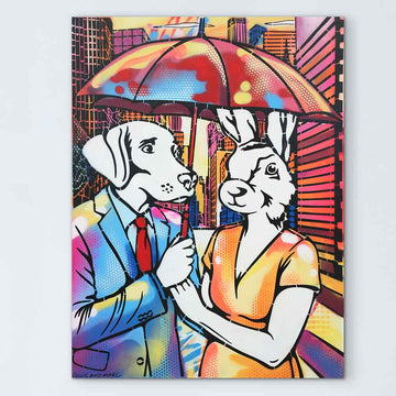 Loving in the Rain (Original Painting)