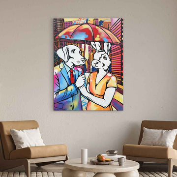 Loving in the Rain (Original Painting)