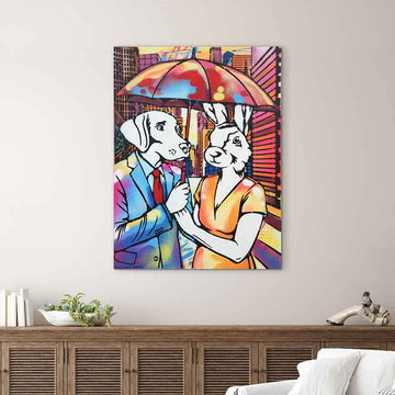 Loving in the Rain (Original Painting)