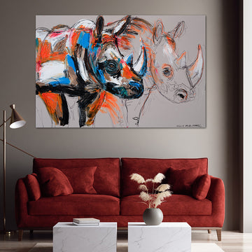 Lumi, the Disappearing White Rhino (Original Painting)