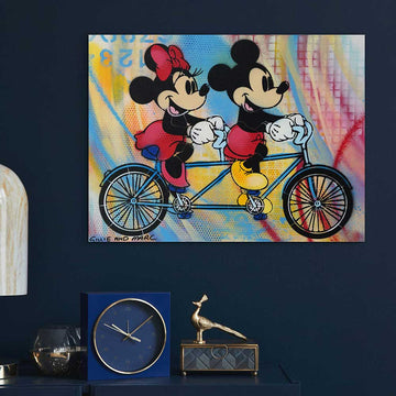 Mickey and Minnie Ride Far (Original Painting)