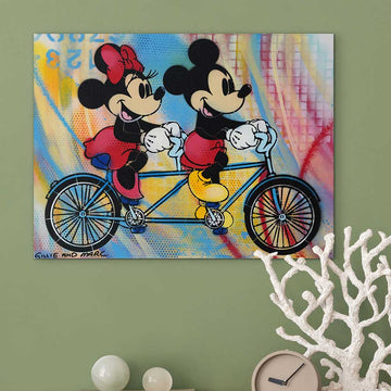 Mickey and Minnie Ride Far (Original Painting)