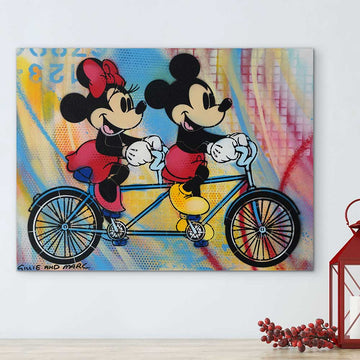 Mickey and Minnie Ride Far (Original Painting)