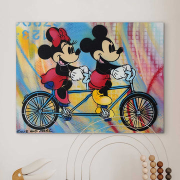 Mickey and Minnie Ride Far (Original Painting)