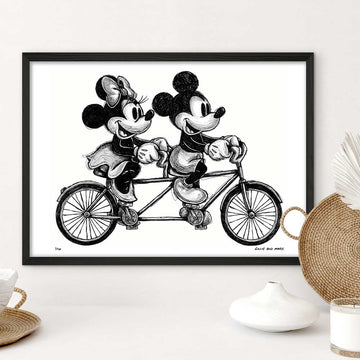 Mickey and Minnie on the Ride of a Lifetime (Giclee Canvas Print)