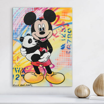 Mickey and Panda (Original Painting)