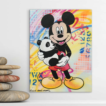 Mickey and Panda (Original Painting)