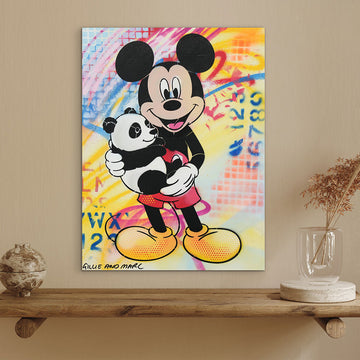 Mickey and Panda (Original Painting)