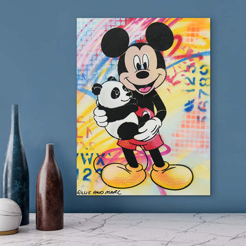 Mickey and Panda (Original Painting)