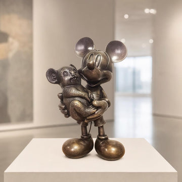 Mickey Loves Koalas (Bronze Sculpture, Miniature Collection)