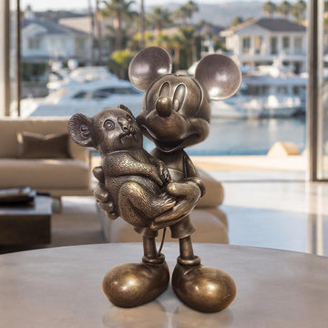 Mickey Loves Koalas (Bronze Sculpture, Miniature Collection)