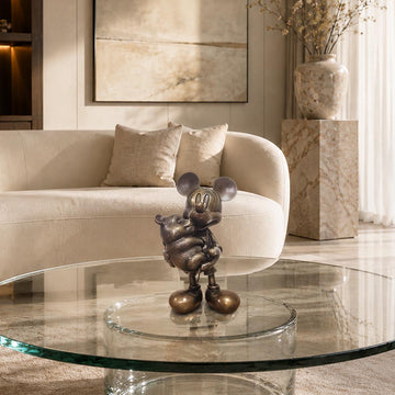 Mickey Loves Pandas (Bronze Sculpture, Miniature Collection)