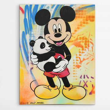 Mickey Is a Panda Lover (Original Painting)
