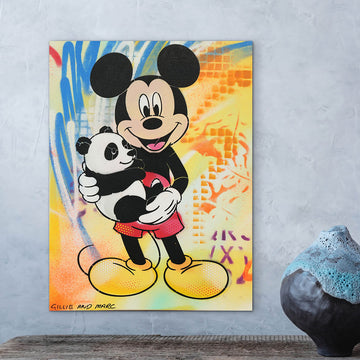 Mickey Is a Panda Lover (Original Painting)