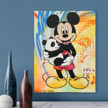 Mickey Is a Panda Lover (Original Painting)