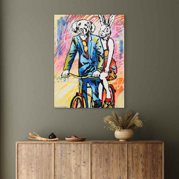 On Their Bikes, Always (Original Painting)