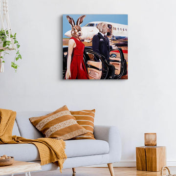 On a Jet Plane (Original Painting)