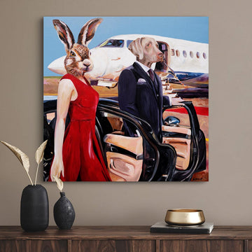 On a Jet Plane (Original Painting)