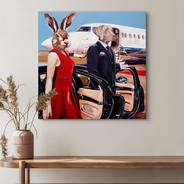 On a Jet Plane (Original Painting)