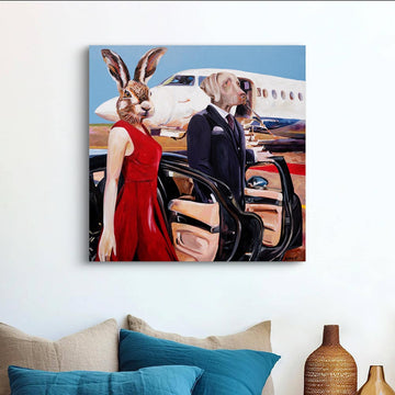 On a Jet Plane (Original Painting)