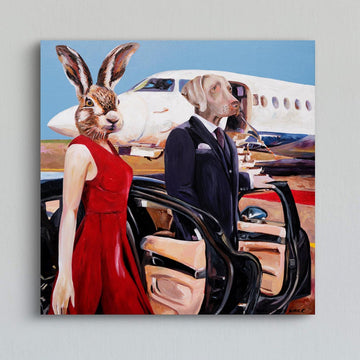 On a Jet Plane (Original Painting)