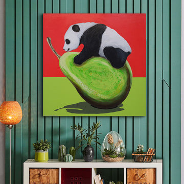Panda and Pear (Original Painting)