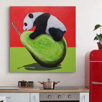 Panda and Pear (Original Painting)
