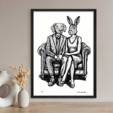 Rabbitwoman and Dogman Are Comfy (Giclee Canvas Print)