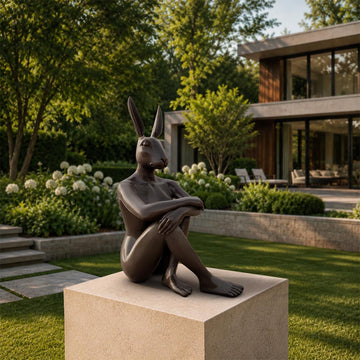 Rabbitwoman Was Content (Bronze Sculpture, Mid-Size)