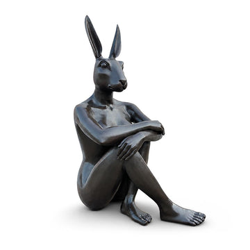 Rabbitwoman Was Content (Bronze Sculpture, Mid-Size)