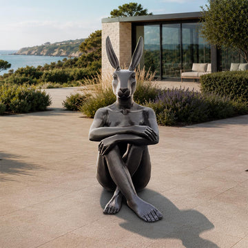 Rabbitwoman Was Content (Bronze Sculpture, Mid-Size)
