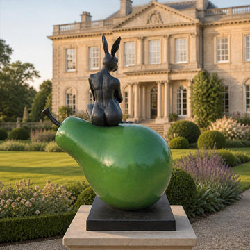 Rabbitwoman Had a Beautiful Pear (Bronze Sculpture, Mid-Size)