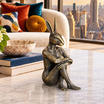 Rabbitwoman has Wild Ideas (Bronze Sculpture, Miniature)