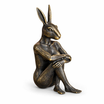 Rabbitwoman has Wild Ideas (Bronze Sculpture, Miniature)