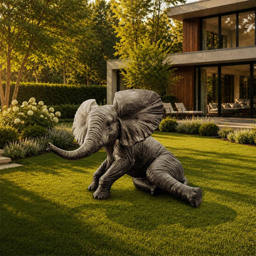 Relaxing Babar the Elephant (Bronze Sculpture, Mid-Size)