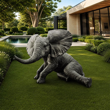 Relaxing Babar the Elephant (Bronze Sculpture, Mid-Size)