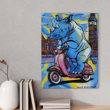 Rhino Going Places (Original Painting)