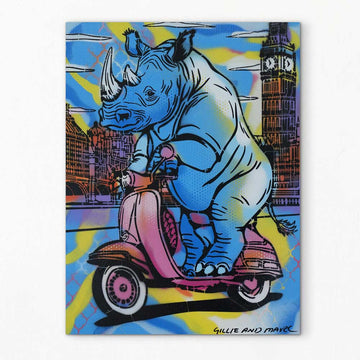 Rhino Going Places (Original Painting)