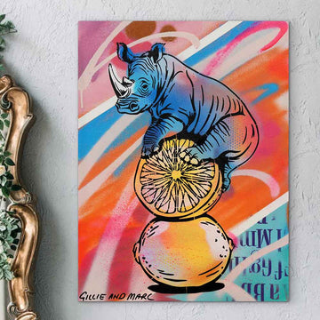 Rhino Love Lemons (Original Painting)