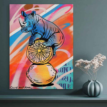 Rhino Love Lemons (Original Painting)
